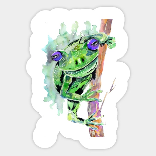 Big Green Frog Sticker by ZeichenbloQ